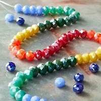 Rainbow AB Faceted Glass Rondelle Beads, 6mm by Bead Landing™