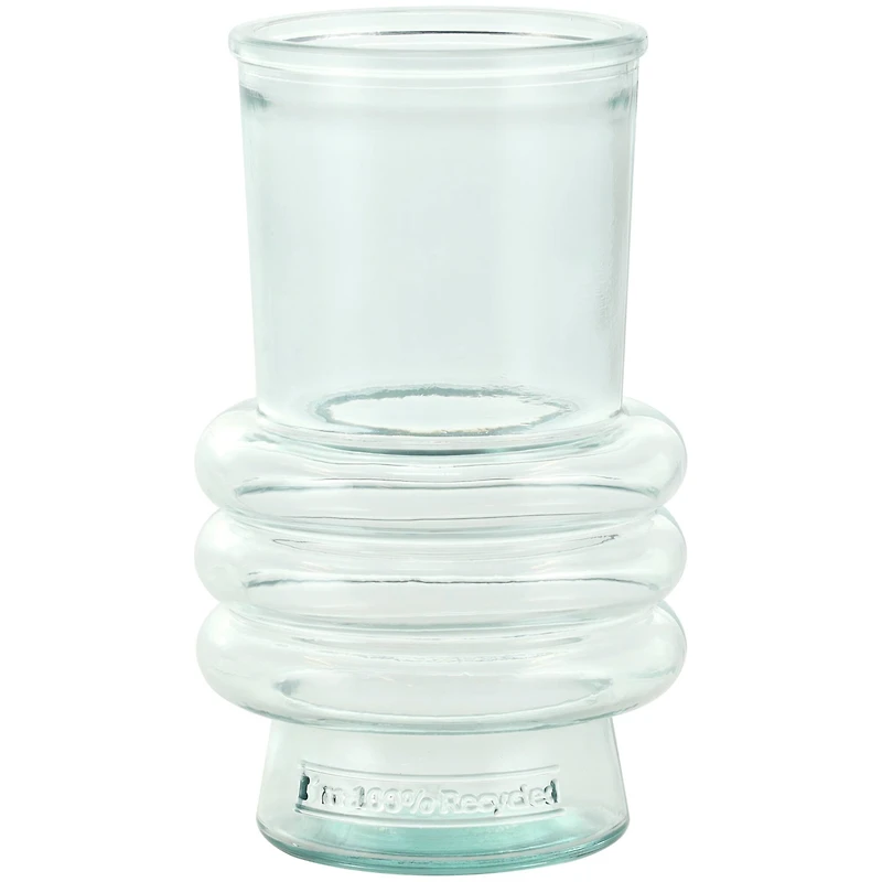 Clear Small Bubble Ribbed Recycled Glass Vase Set