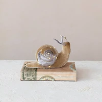 Hello Honey® 7" Purple & Brown Fabric Snail Décor with LED Lights