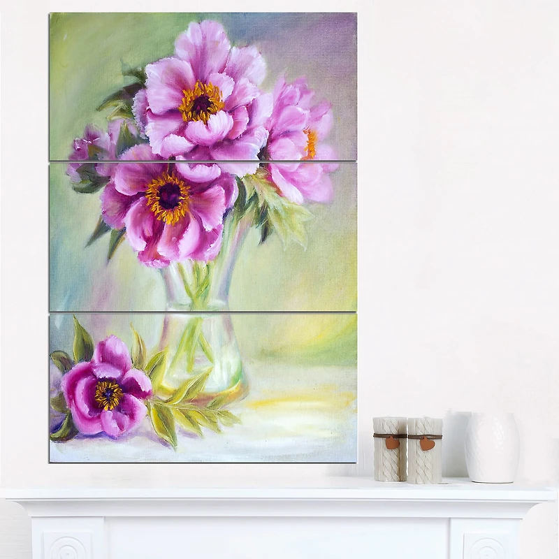 Designart - Purple Peonies in Vase