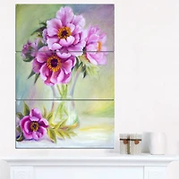 Designart - Purple Peonies in Vase