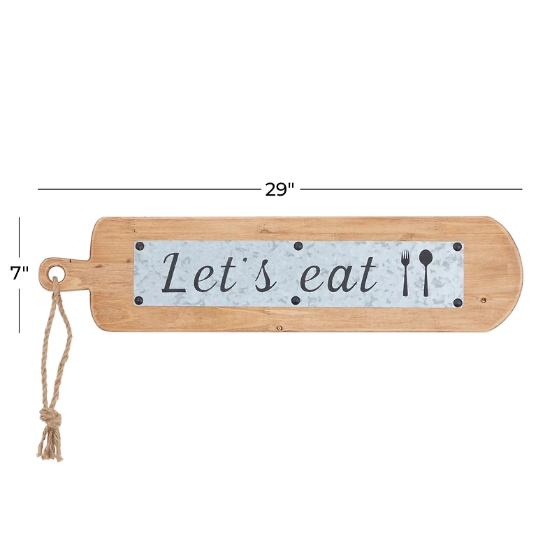 Brown Fir Modern Farmhouse Wall Decor, 7" x 29" x 2"