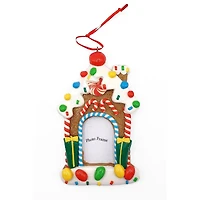 Wizardi Glossy Gingerbread House Frame Christmas Ornament   