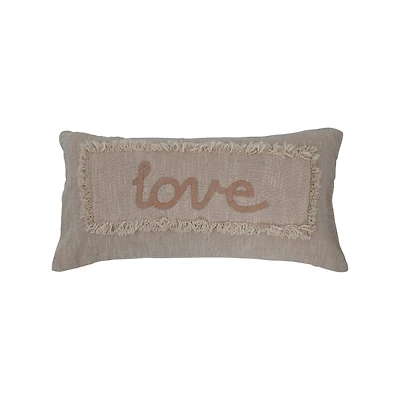 Hello Honey® Embroidered Love Lumbar Pillow with Eyelash Fringe