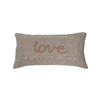 Hello Honey® Embroidered Love Lumbar Pillow with Eyelash Fringe