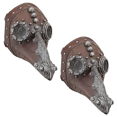 Design Toscano 7.5" Doctor of Death Steampunk Plague Sculptural Mask Set