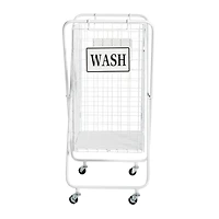 White Metal Farmhouse Storage Basket