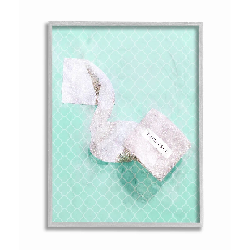 Stupell Industries Luxe Toilet Paper Over Geometric Tile Detail Wall Art