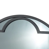 Glitzhome® 23" Black Metal Glass Round Wall Mirror