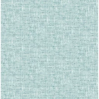 NuWallpaper Aqua Poplin Texture Peel & Stick Wallpaper
