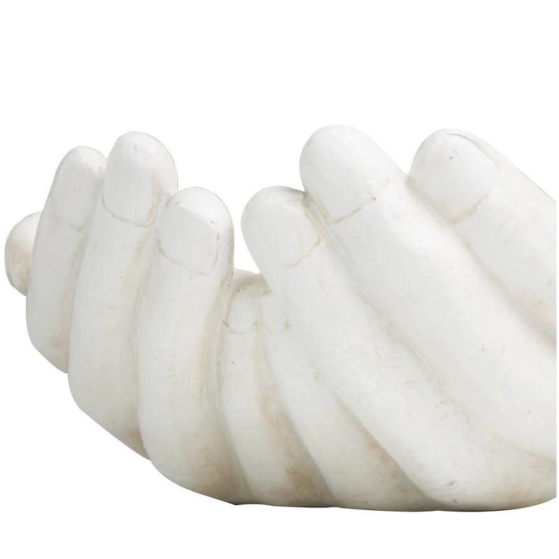 15" White Open Hands Sculpture