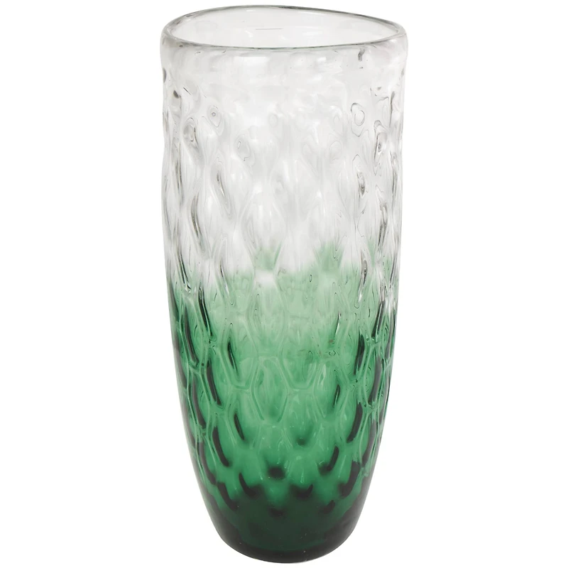 24" Green Ombre Handmade Glass Vase