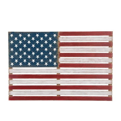 Glitzhome® Wooden American Flag Hanging Wall Decor