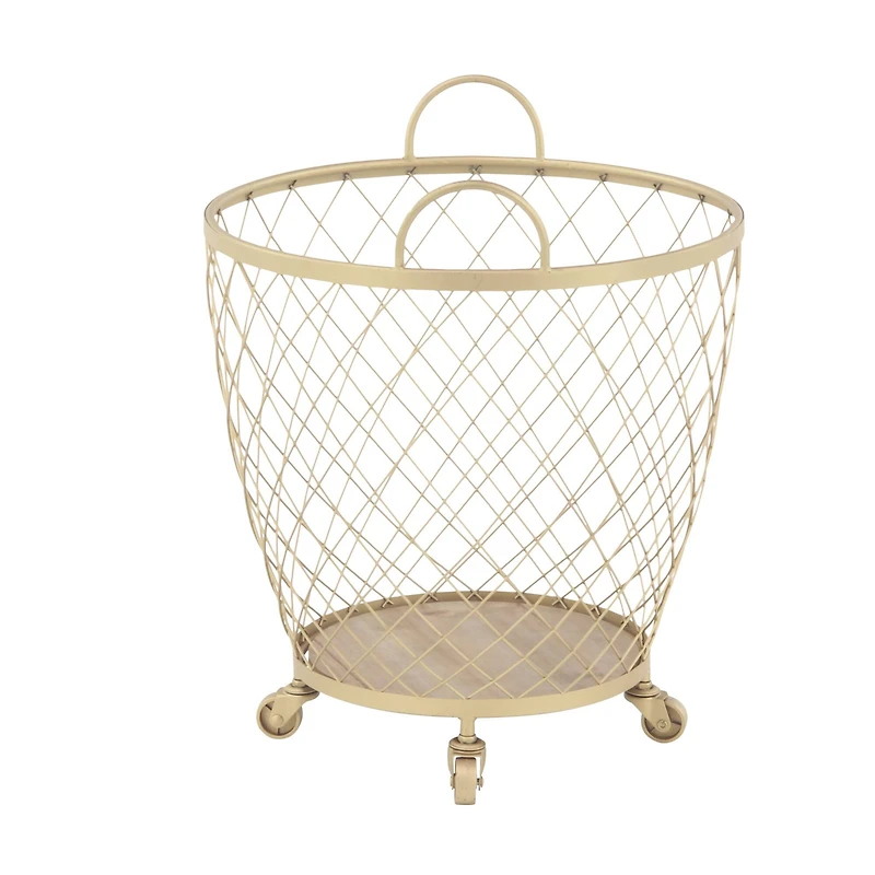 Modern Gold Metallic Rolling Basket Set