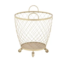Modern Gold Metallic Rolling Basket Set