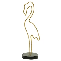 CosmoLiving by Cosmopolitan 18" Gold Contemporary Flamingo Sculpture
