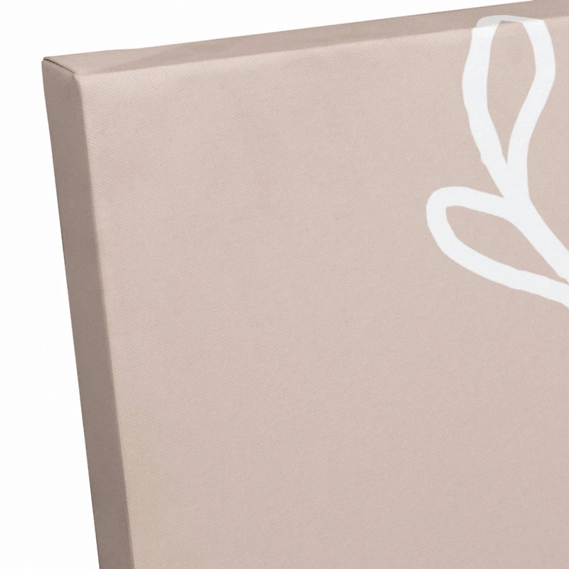 Circle Floral Leaf 16" x 16" Canvas Wall Art