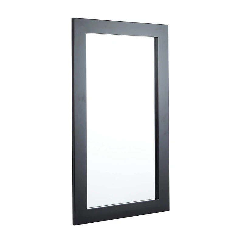 42" Black Rectangle Wood Contemporary Wall Mirror