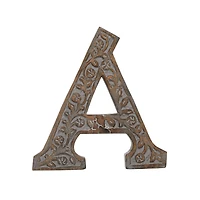 8" Brown Mango Wood Letter Set