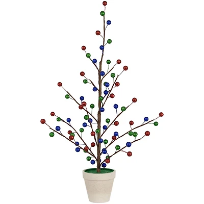 2ft. Unlit Glittered Ball Ornament Artificial Christmas Tree