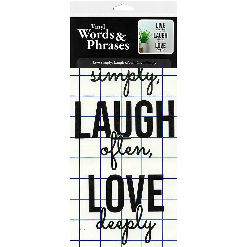 Leisure Arts® Vinyl Matte Black Live Laugh Love Decal