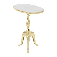 22'' Gold Stone Traditional Accent Table