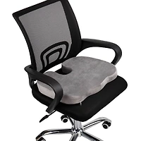 Mind Reader 18" Gray Back Relief Memory Foam Seat Cushion