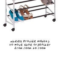 Honey Can Do 30 Pair Chrome Rolling Shoe Tower