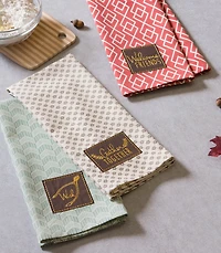 DII® Assorted Rustic Fall Embellished Dishtowel Set