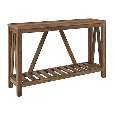 Walker Edison Reclaimed Barnwood Rustic A-Frame Entry Table
