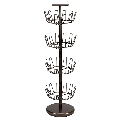Household Essentials Brown 4-Tier Revolving Shoe Tree