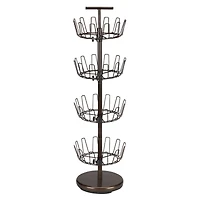 Household Essentials Brown 4-Tier Revolving Shoe Tree
