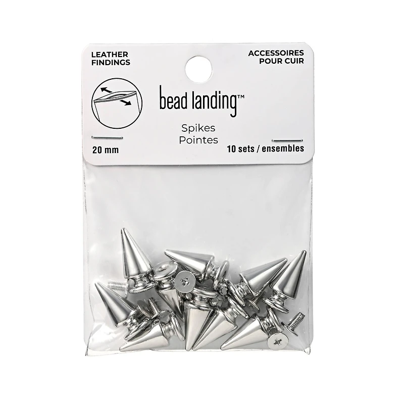 20mm Rhodium Spikes, 10ct. by Bead Landing™