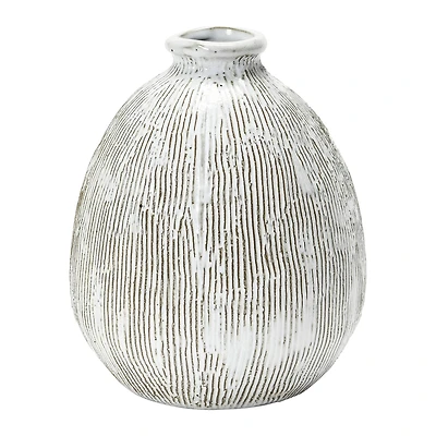Hello Honey® 8" White Terra Cotta Vase