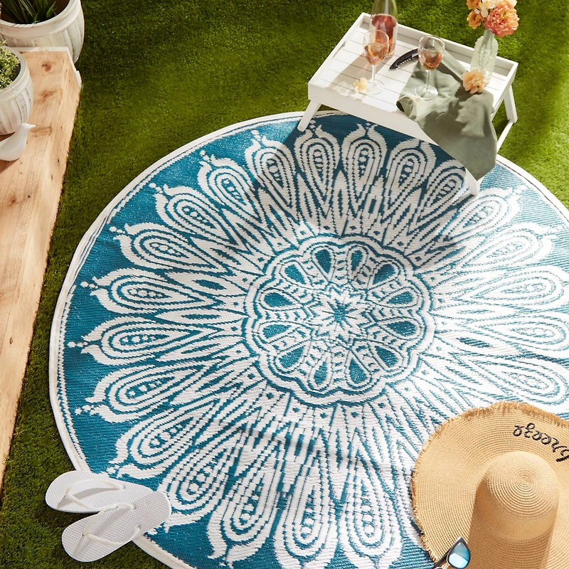 DII® Round Sunflower Outdoor Rug