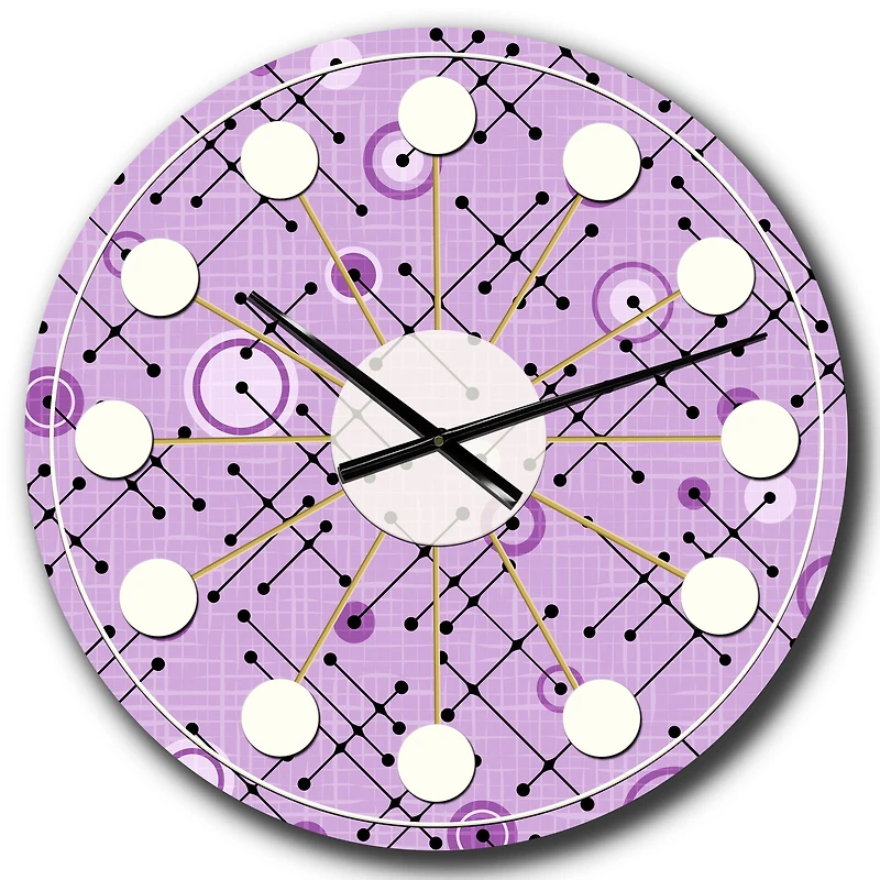 Designart '1950 Retro Pattern Iii Mid-Century Modern Wall Clock