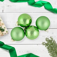 10ct. 2" Grass Green 2-Finish Glass Ball Ornaments