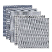 DII® Stonewash Mixed Pattern Blue Dishcloths, 5ct.