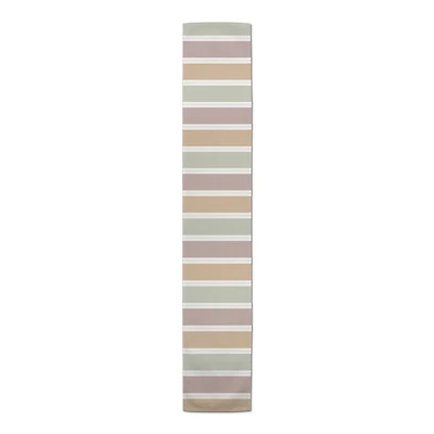 72" Soft Neutral Stripes Cotton Twill Table Runner