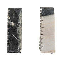 Hello Honey® 5" Black Mélange Carved Marble Bookend Set