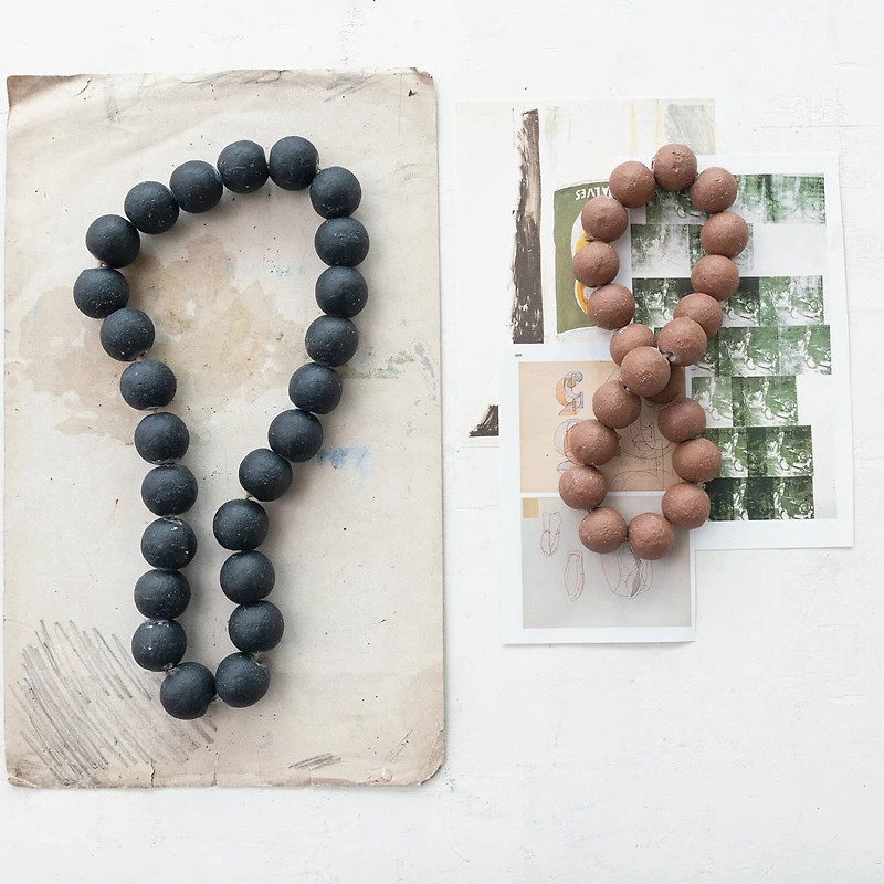 Hello Honey® 11.75" Distressed Brown Cement Bead Garland