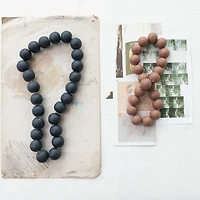 Hello Honey® 11.75" Distressed Brown Cement Bead Garland