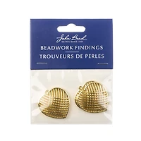 John Bead Beadwork Findings Gold Crossed Heart Pendant, 4ct.