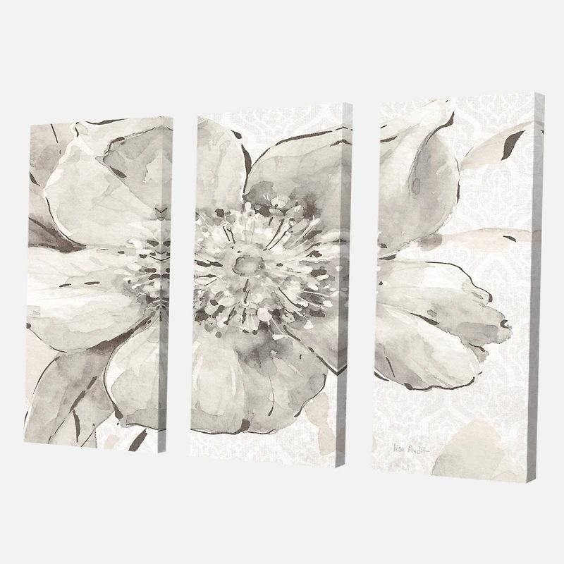 Designart - Indigold Grey Peonies III