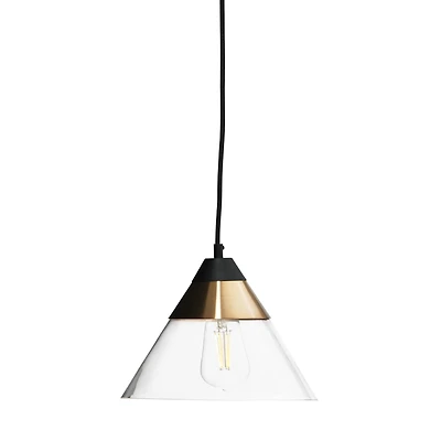 Hello Honey® Robert Stevenson Lighting Theo 10" Matte Black & Brushed Metal Ceiling Light