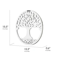American Art Décor™ 15.5" Tree of Life Medallion Boho Wall Art with White with Gold Accents