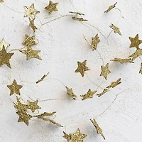 Hello Honey 6ft. Gold Decorative Glitter Paper Star Garland