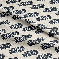 Star Wars™ Logo & Tiny Dots on Cream Cotton Fabric