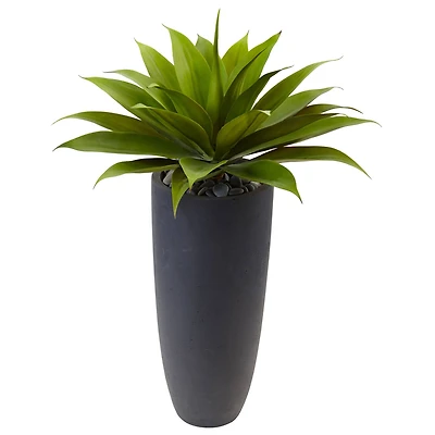 3ft. Agave Plant in Gray Cylinder Planter