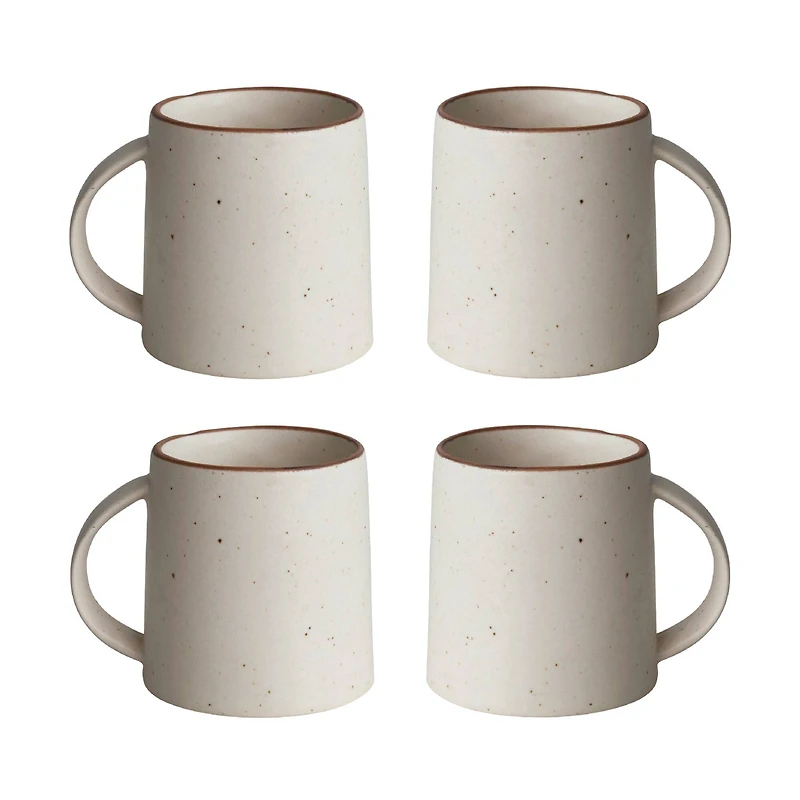 Hello Honey® 10oz. Ivory and Brown Speckled Stoneware Mug Set